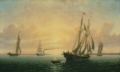 Шхуна Джейн из Бат, Мэн by Уильям Бредфорд, 1857 — digital art print download