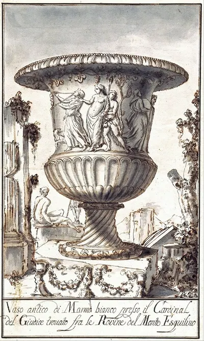 Two Ancient Vases by Пьер Леоне Гецци, 1725 - 1735 — digital art print download
