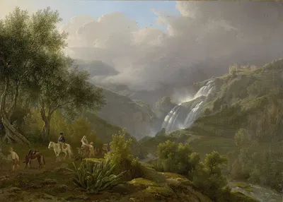The Cascades at Tivoli, with a Storm Approaching by Abraham Teerlink, 1824 — digital art print download
