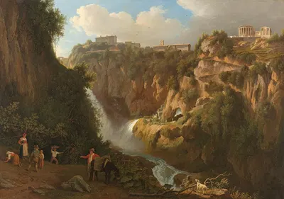 The Waterfall at Tivoli by Abraham Teerlink, 1824 — digital art print download