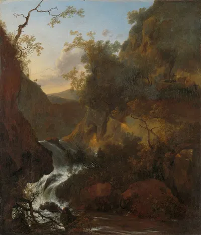 A waterfall by Adam Pynacker, 1649 - 1673 — digital art print download