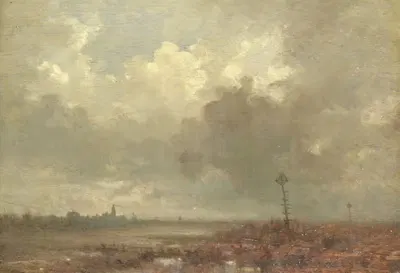 Вид на реку вечером by Адольф Муйлерон, 1880 — digital art print download