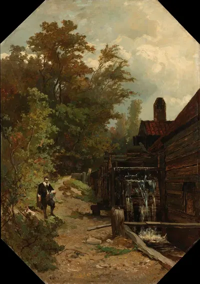 Jacob van Ruisdael Sketching a Watermill by Gerard Bilders, 1864 — digital art print download