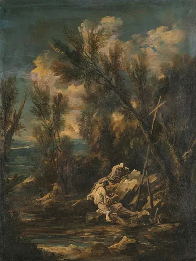 Кармелиты в ландшафте by Алессандро Маньяско, 1700 - 1749 — digital art print download