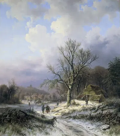 Снежный пейзаж by Александр Джозеф Дайвайль, 1845 — digital art print download