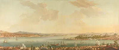 View of Constantinople (Istanbul) and the Seraglio from the Swedish Legation in Pera by Antoine van der Steen — digital art…