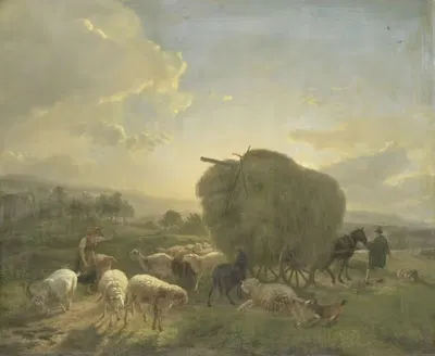 Пейзаж с овцами и сеном by Бальтазар Пауль Оммеганк, 1822 - 1824 — digital art print download