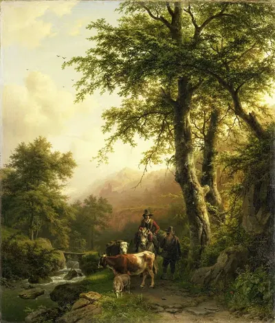 Итальянский пейзаж by Баренд Корнелис Кёккёк, 1848 — digital art print download