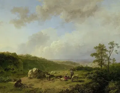 Пейзаж с угрожающей грозой by Баренд Корнелис Кёккёк, 1825 - 1829 — digital art print download