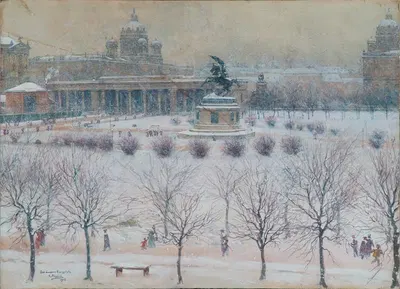 Внешний замковый двор в Вене зимой by Карл Пиппих, 1902 — digital art print download
