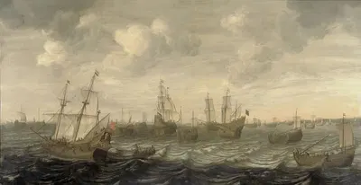 Голландский сельдевой флот под парусами by Корнелис Беелт, 1660 - 1701 — digital art print download
