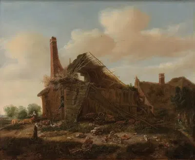 Разрушенный фермерский дом by Эмануэль Мюрант, 1650 - 1700 — digital art print download
