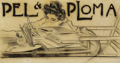 Headpiece for the magazine 'Pèl i Ploma' by Ramón Casas, 1899 — digital art print download