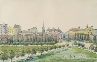 Die Stubenbastei und das Stubentor in Wien by Emil Hütter — digital art print download
