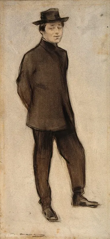 Portrait of Isidre Nonell by Ramón Casas, 1897-1899 — digital art print download