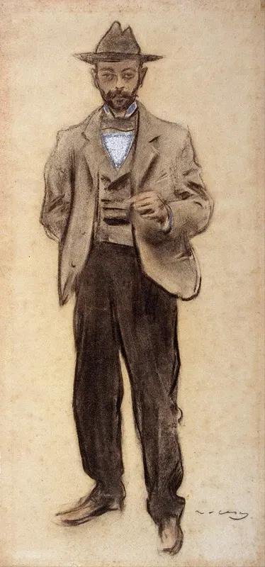 Portrait of Manolo Hugué by Ramón Casas, 1897-1899 — digital art print download