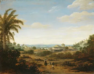 Пейзаж на реке Сеньор де Эндженю, Бразилия by Франс Пост, 1670 - 1680 — digital art print download