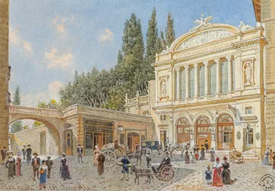Национальный театр в Риме by Франц Альт, 1887 — digital art print download