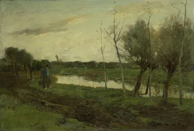 Landschap met een vaart by Geo Poggenbeek, 1873 - 1903 — digital art print download