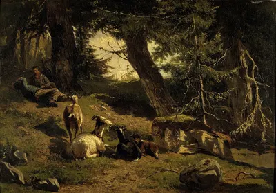 Швейцарский пейзаж by Жерар Билдерс, 1860 — digital art print download