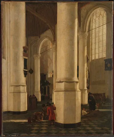 Интерьер Oude Kerk в Делфте с могилой вице-адмирала Питера Питерсз Хейна by Жерар Хаукгест, c. 1650 — digital art print…