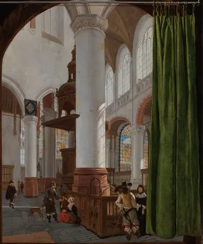 Интерьер Oude Kerk в Делфте by Жерар Хаукгест, 1654 — digital art print download