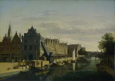 Де Вааг (весовая) и кран на Спарне, Харлем by Геррит Адриансз. Беркхейде, 1660 - 1698 — digital art print download