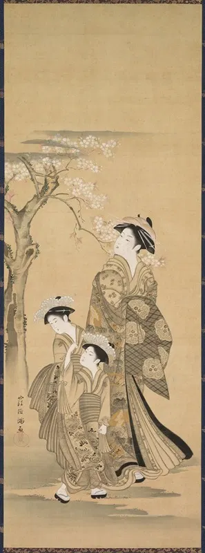 Woman and Two Children by Kubo Shunman — digital art print download