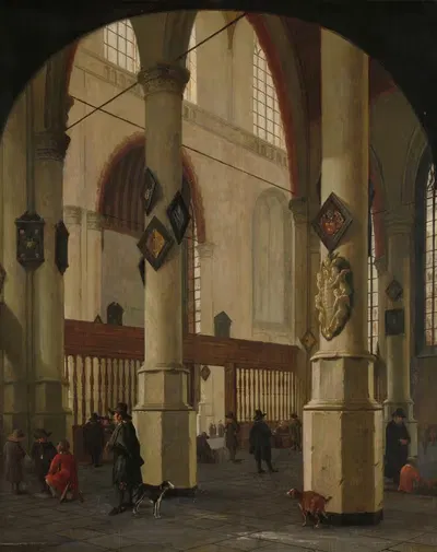 Вид на Oude Kerk в Делфте by Хендрик Корнелисз. ван Влит, 1654 — digital art print download
