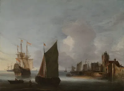 Корабли у Зирикзее с Zuidhavenpoort на заднем плане by Хендрик ван Антониссен — digital art print download