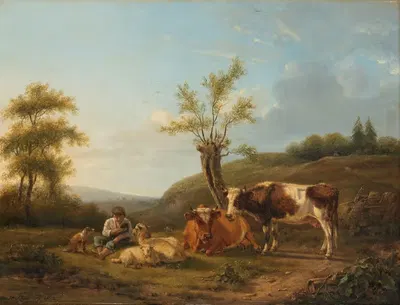 Landscape with Cattle near Darthuizen by Hendrik Stokvisch, 1814 — digital art print download