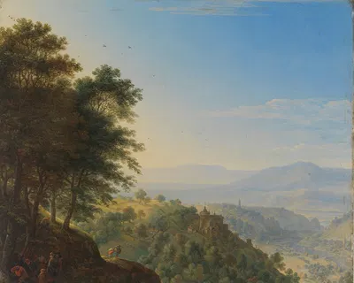 Гористый пейзаж недалеко от Боппарда на Рейне by Херман Сафлевен, 1660 — digital art print download