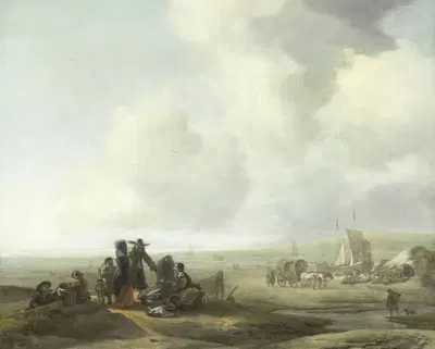 Вид на пляж by Якоб Эсселанс, 1650 - 1687 — digital art print download