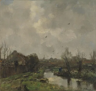 Landschap in de omgeving van Den Haag by Jacob Maris, 1891 — digital art print download