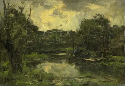 Landschap met schuit by Jacob Maris, c. 1886 — digital art print download