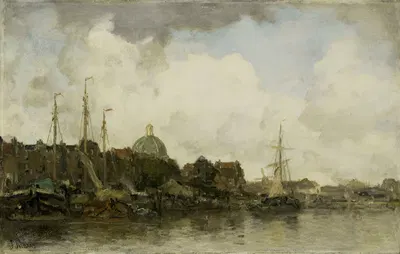 Townscape with a Domed Church by Jacob Maris — digital art print download