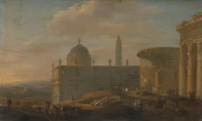 Вид на итальянский город by Яков ван дер Ульфт, 1650 - 1689 — digital art print download