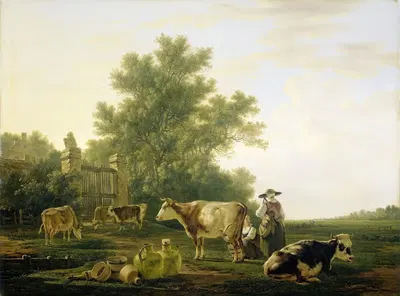 Milking Time by Jacob van Strij, 1800 - 1815 — digital art print download