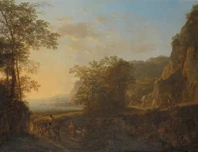 Italian Landscape with a View of a Harbour by Jan Both — digital art print download