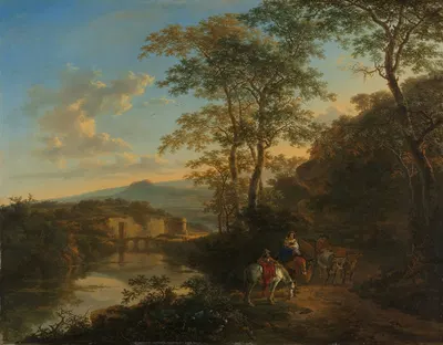 Italian Landscape with the Ponte Lucano over the Aniene River by Jan Both — digital art print download