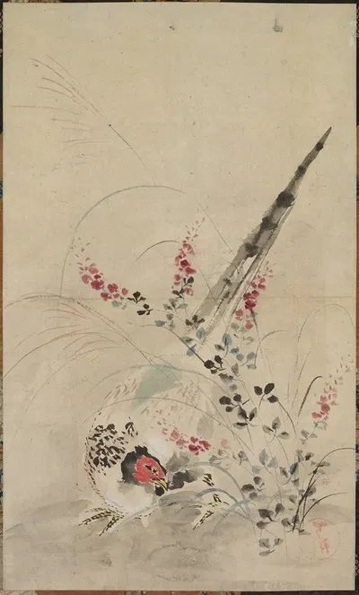 Pheasant and Grasses by Ogata Kōrin — digital art print download