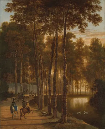 Аллея берез by Ян Хакаерт, 1660 - 1685 — digital art print download