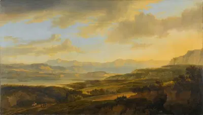Цюрихское озеро by Ян Хакаерт, c. 1660 — digital art print download