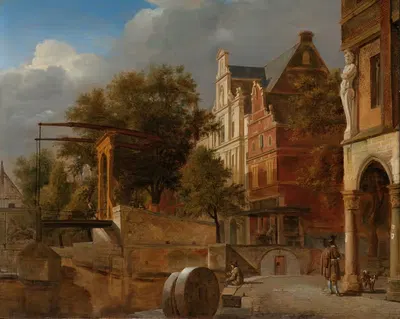 Подъемный мост by Ян ван дер Хейден, 1660 - 1672 — digital art print download