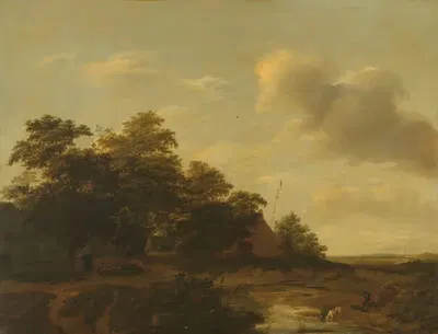 Пейзаж с фермой by Ян Вермеер ван Харлем Старший, 1648 — digital art print download