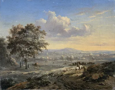 Холмистый пейзаж с всадником на загородной дороге by Ян Вийнантс, 1655 - 1684 — digital art print download