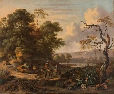 Пейзаж с мужчиной на осле by Ян Вийнантс, 1655 - 1684 — digital art print download