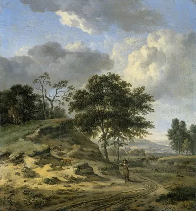 Пейзаж с двумя охотниками by Ян Вийнантс, 1655 - 1684 — digital art print download