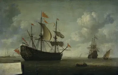 The Arrival of the Royal Charles by Jeronymus van Diest II, 1667 — digital art print download
