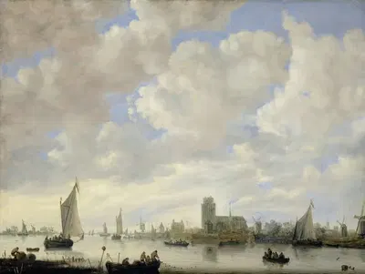 View of the Merwede off Dordrecht by Jeronymus van Diest II, c. 1660 — digital art print download
